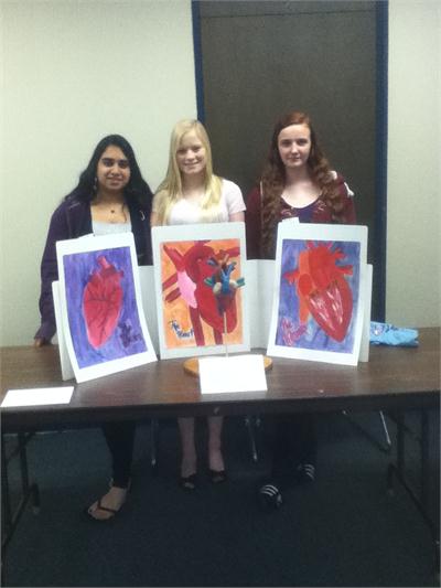 3rd Place Bio Medical Art team members,  Ruchi Patel, Celina Hayes, Paige Tymke